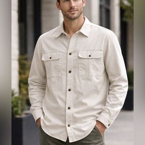 Mode of One‎ Men's Cream Button-Up Shirt long sleeve size medium NWT